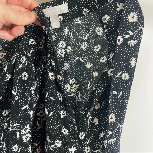 Chelsea28 Asymmetrical Faux Wrap Daisy Print  Midi Skirt - Picture 7 of 9